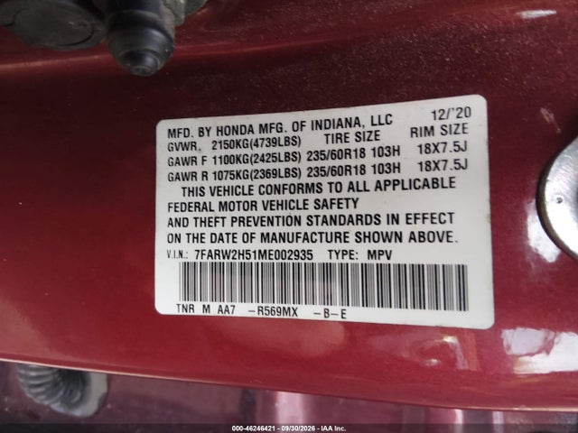 2021 HONDA CR-V AWD EX 9