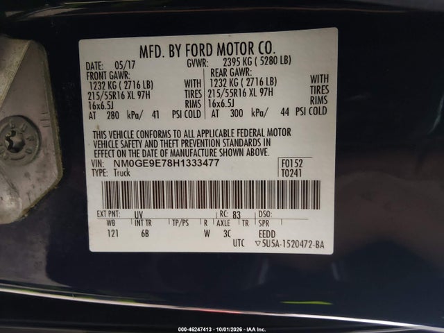 2017 FORD TRANSIT CONNECT XL 9