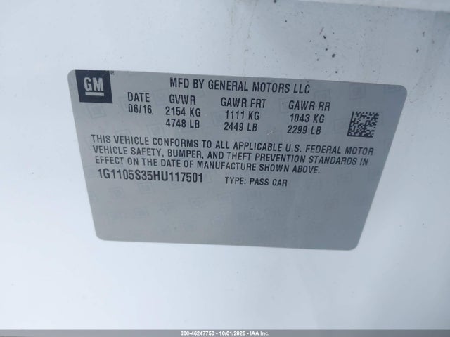 2017 CHEVROLET IMPALA 1LT 9
