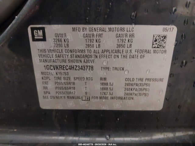 2017 CHEVROLET SILVERADO 1500 1LT 9