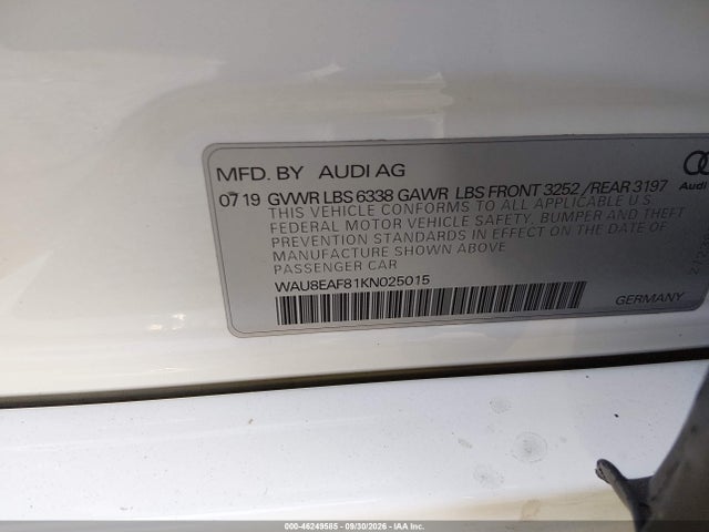 2019 AUDI A8 L 60 9