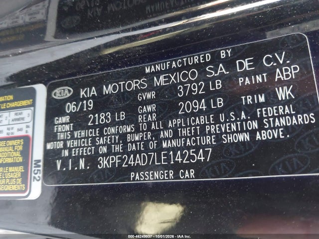 2020 KIA FORTE FE 9