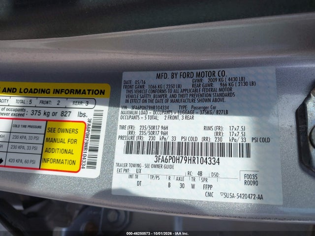 2017 FORD FUSION SE 9