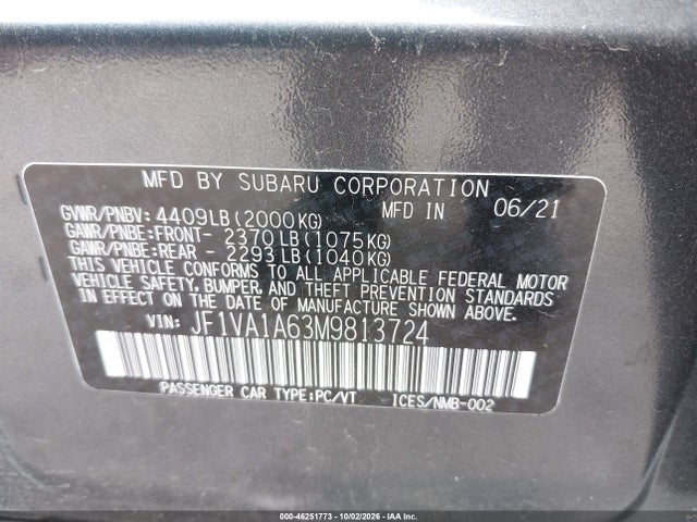 2021 SUBARU WRX 9