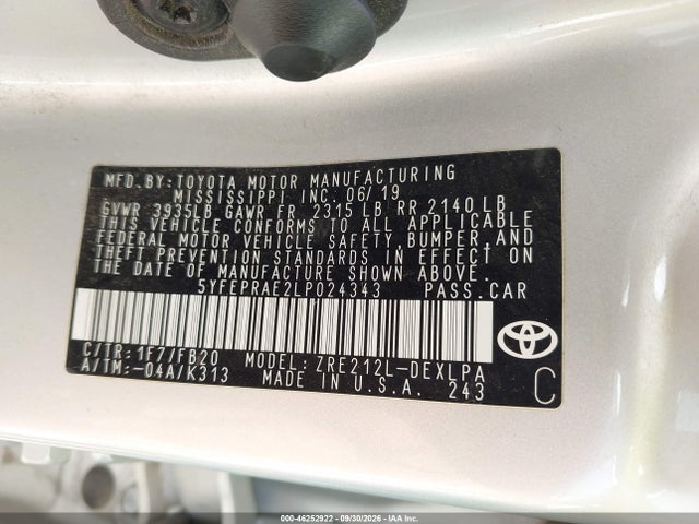 2020 TOYOTA COROLLA LE 9