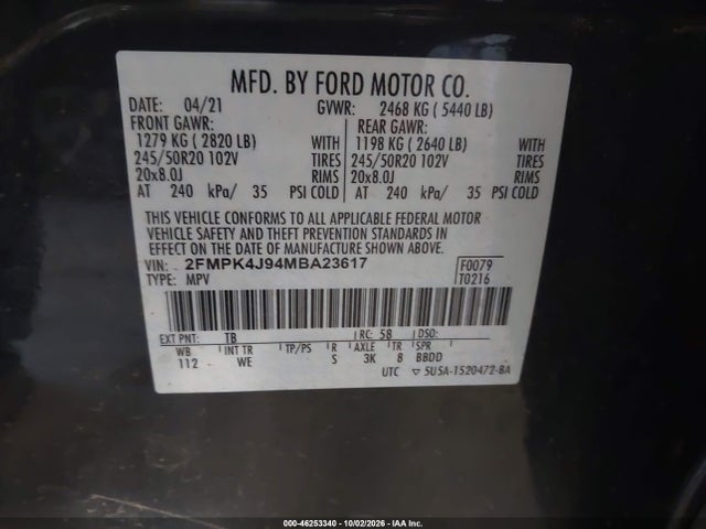2021 FORD EDGE ST-LINE 9