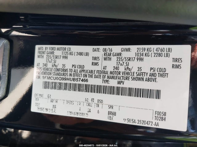 2017 FORD ESCAPE SE 9