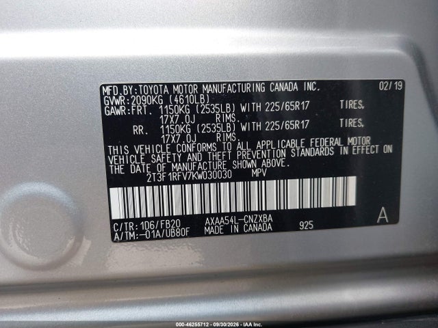 2019 TOYOTA RAV4 LE 9