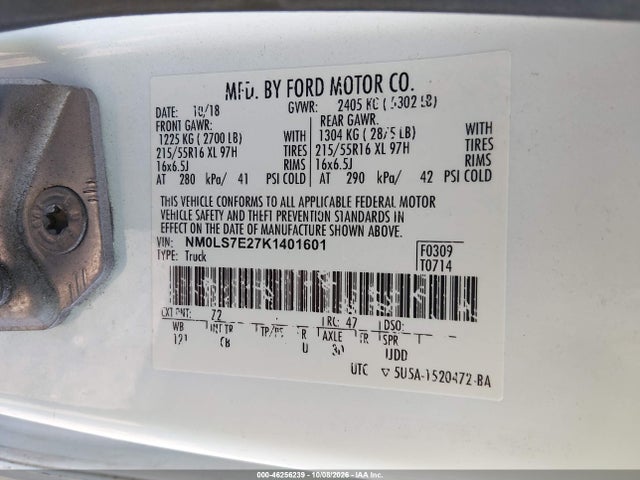 2019 FORD TRANSIT CONNECT XL 9