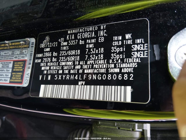 2022 KIA SORENTO EX 9