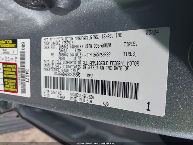 2024 TOYOTA SEQUOIA PLATINUM 9