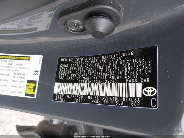 2025 TOYOTA COROLLA LE 9