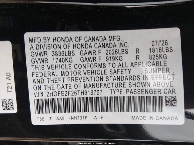2026 HONDA CIVIC LX 9