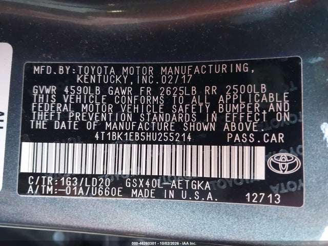 2017 TOYOTA AVALON XLE 9