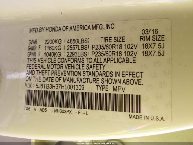 2017 ACURA RDX ACURAWATCH PLUS PACKAGE 9
