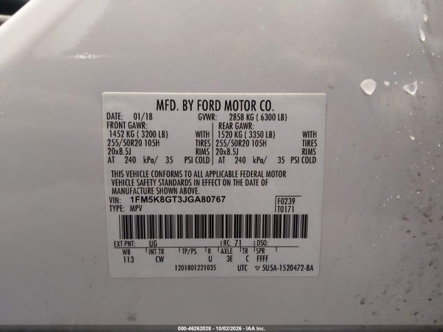 2018 FORD EXPLORER SPORT 9