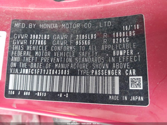 2018 HONDA CIVIC EX-L 9