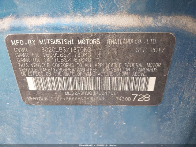 2018 MITSUBISHI MIRAGE ES 9