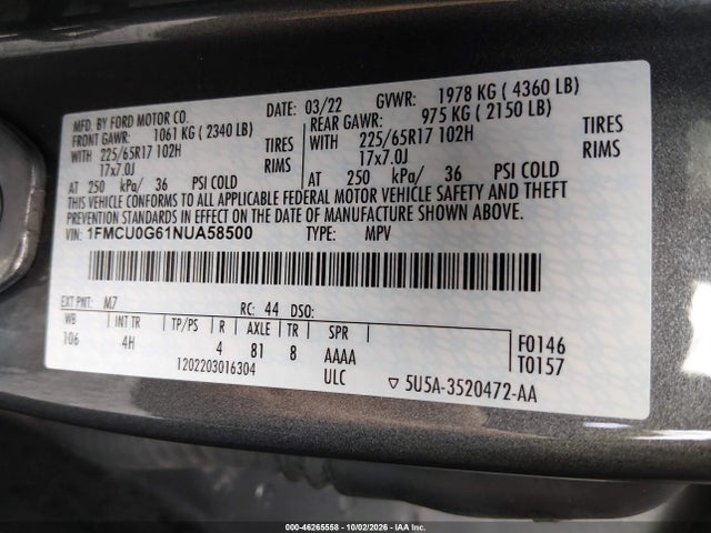 2022 FORD ESCAPE SE 9