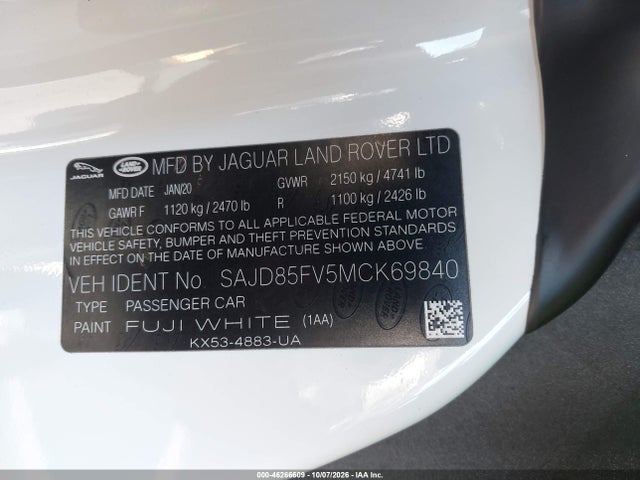 2021 JAGUAR F-TYPE R-DYNAMIC AWD AUTOMATIC 9