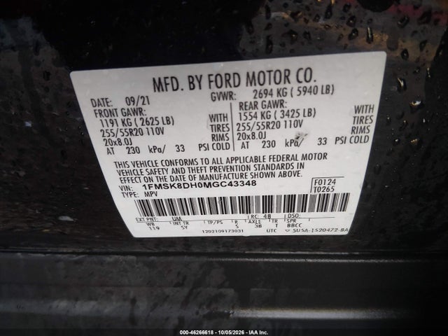 2021 FORD EXPLORER XLT 9