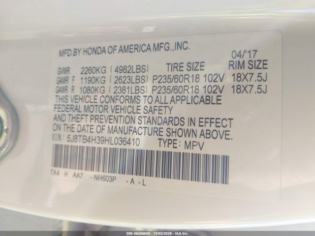 2017 ACURA RDX ACURAWATCH PLUS PACKAGE 9