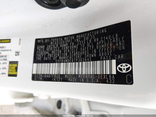 2026 TOYOTA COROLLA LE 9