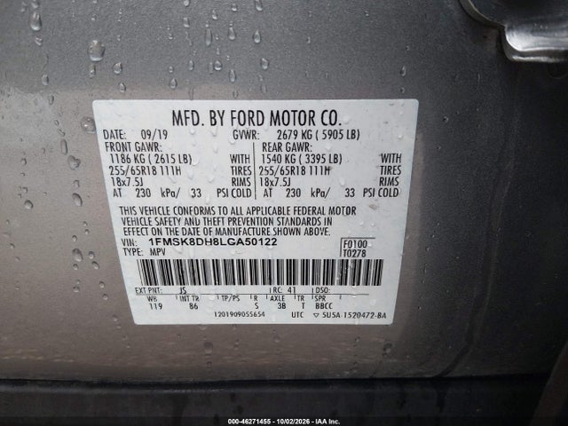 2020 FORD EXPLORER XLT 9