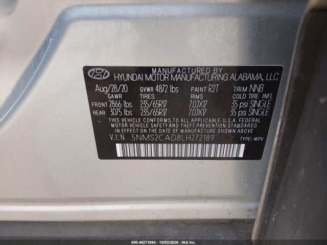 2020 HYUNDAI SANTA FE SE 9