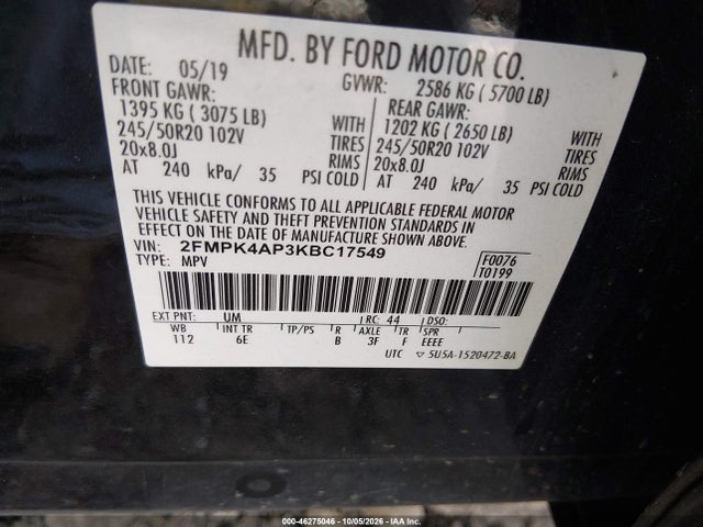 2019 FORD EDGE ST 9