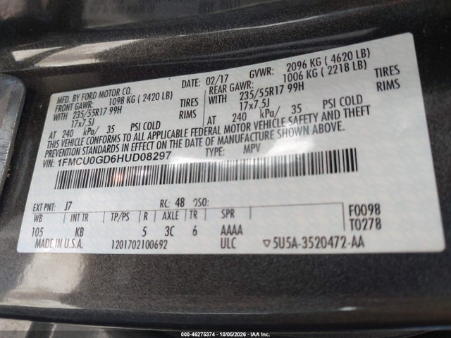 2017 FORD ESCAPE SE 9