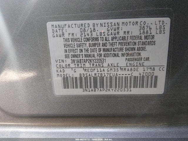 2019 NISSAN SENTRA SR 9