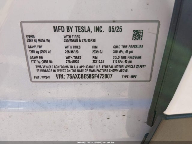2025 TESLA MODEL X LONG RANGE 9