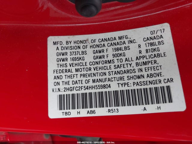 2017 HONDA CIVIC LX 9