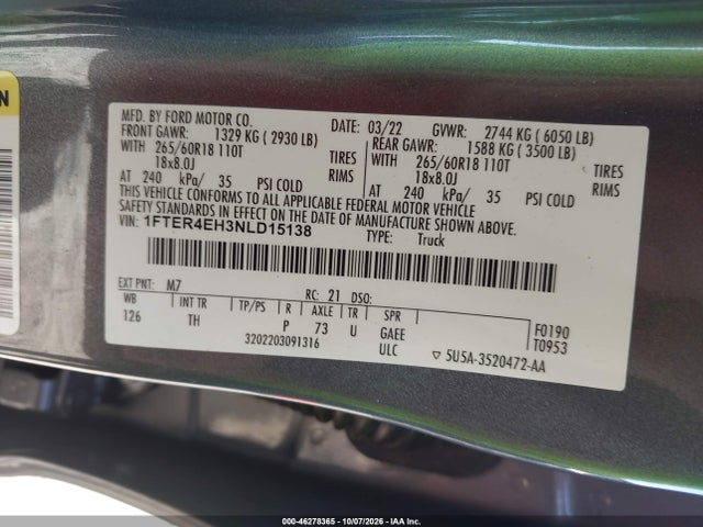 2022 FORD RANGER XLT 9