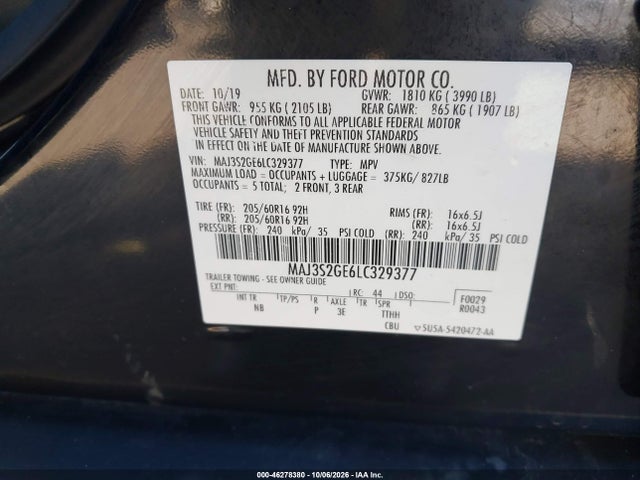 2020 FORD ECOSPORT SE 9