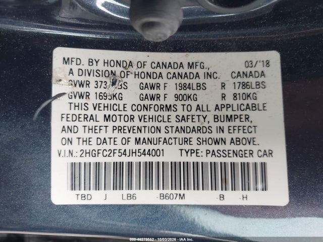 2018 HONDA CIVIC LX 9