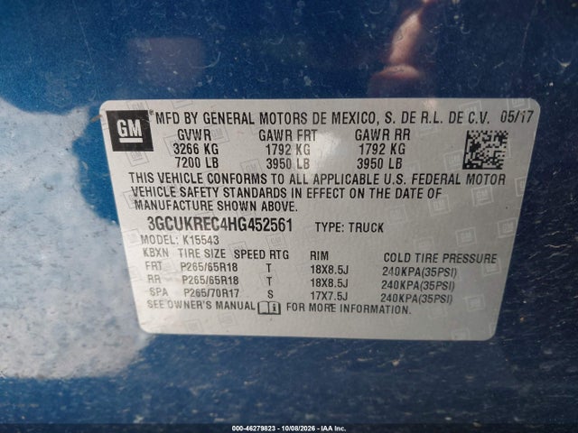 2017 CHEVROLET SILVERADO 1500 2LT 9