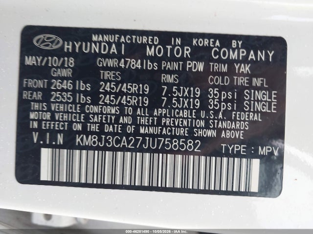 2018 HYUNDAI TUCSON LIMITED 9