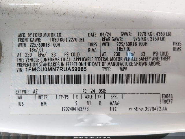 2024 FORD ESCAPE ST-LINE 9