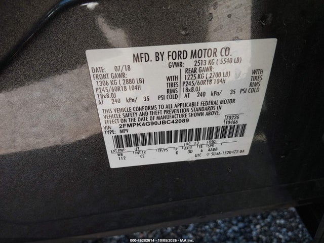 2018 FORD EDGE SE 9