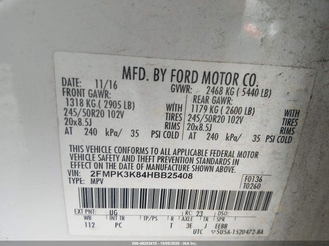 2017 FORD EDGE TITANIUM 9