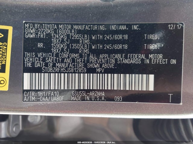 2018 TOYOTA HIGHLANDER LE PLUS 9