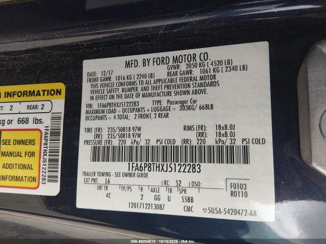2018 FORD MUSTANG ECOBOOST 9