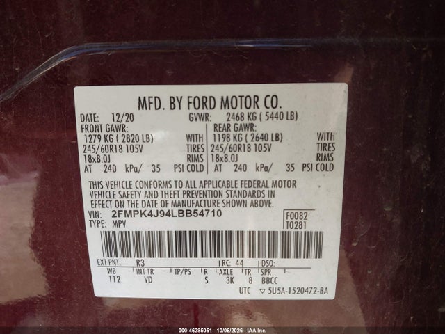2020 FORD EDGE SEL 9