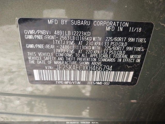 2019 SUBARU FORESTER PREMIUM 9