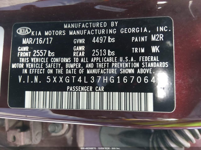 2017 KIA OPTIMA LX 9