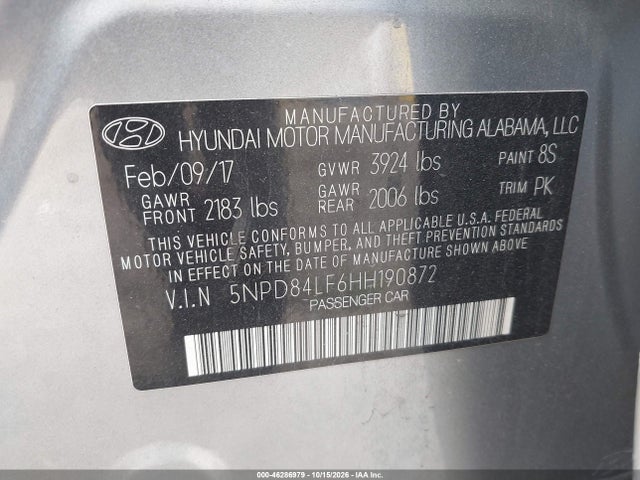2017 HYUNDAI ELANTRA SE 9