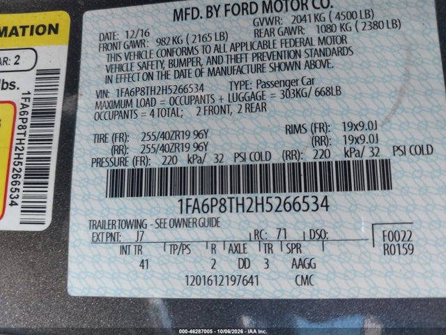 2017 FORD MUSTANG ECOBOOST 9