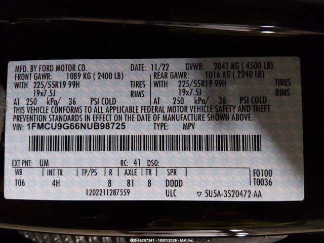 2022 FORD ESCAPE SE 9